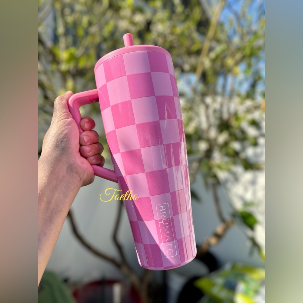 Brumate x Krista Horton Pink Checkered Era 40oz Tumbler